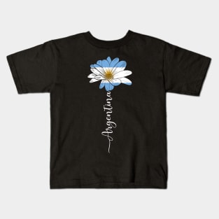 Vintage Argentina Sunflower Flag Argentina Lover Kids T-Shirt